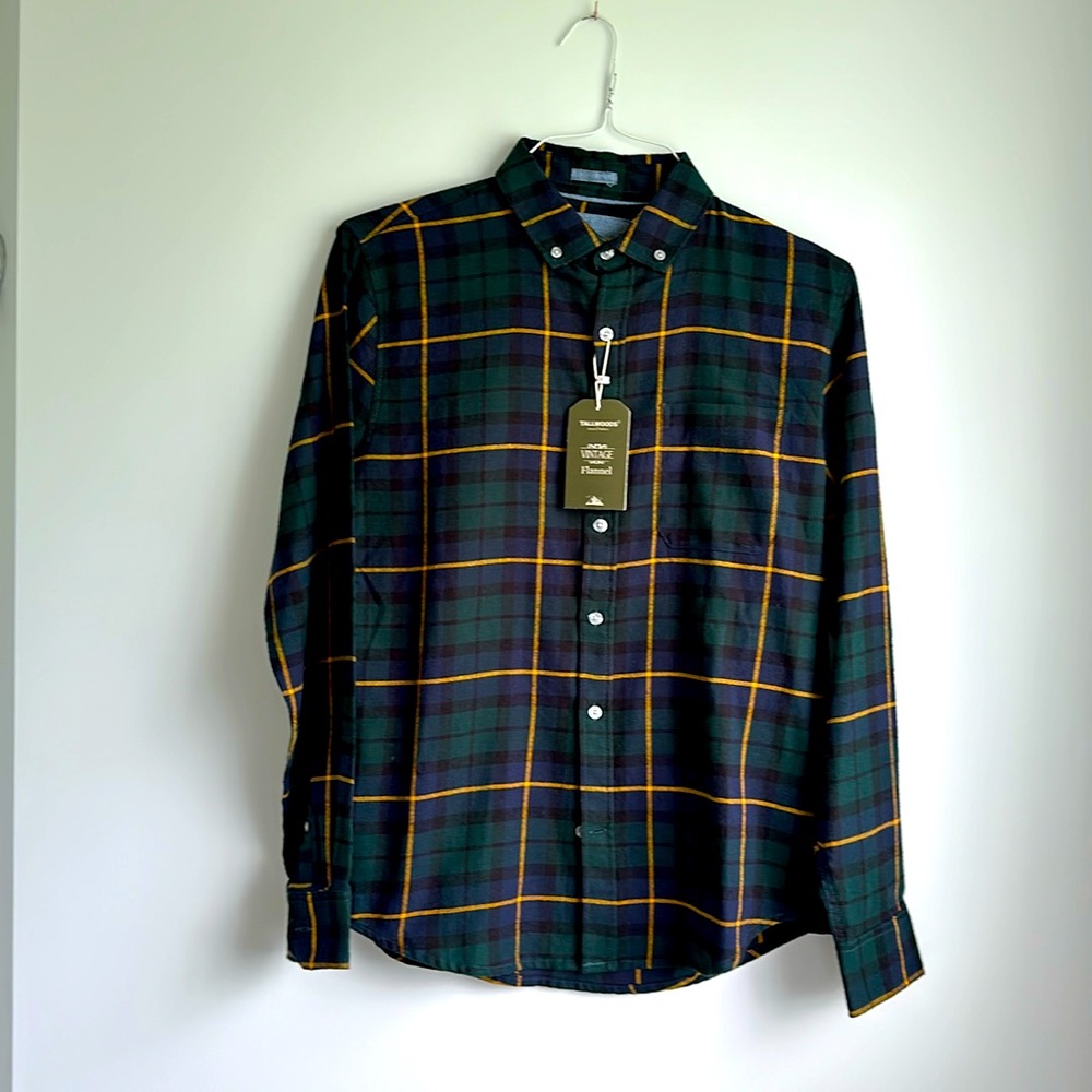 Bruno Milano NWT Men’s Flannel Long Sleeve Shirt. Small 34” Sleeves